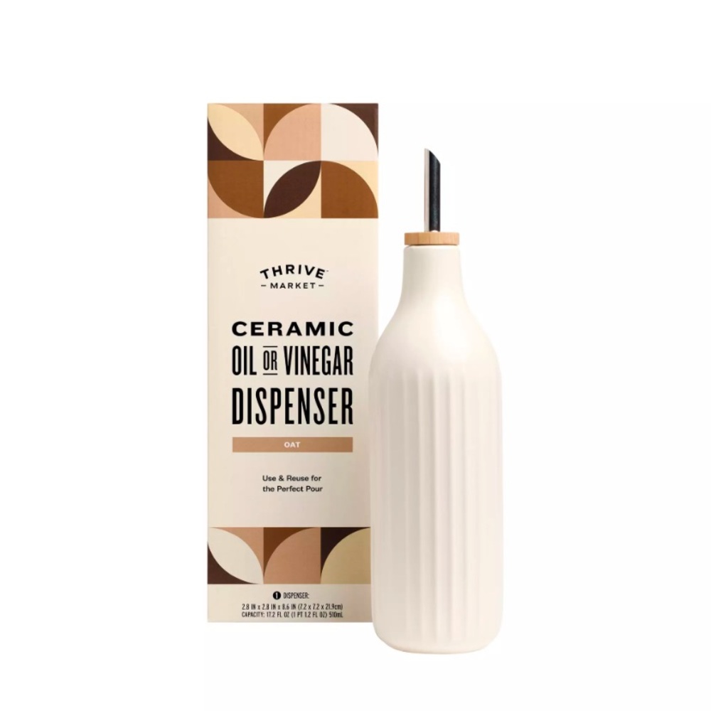 Thrive Marketplace Ceramic Oil or Vinegar Dispenser - New!